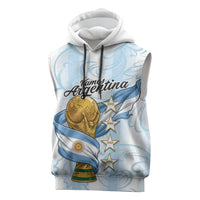 Argentina Campeones del Mundo 2026 Personalized Sleeveless Hoodie Albiceleste Trophy Splash Art Soccer Champion