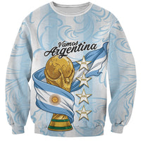 Argentina Campeones del Mundo 2026 Personalized Sweatshirt Albiceleste Trophy Splash Art Soccer Champion