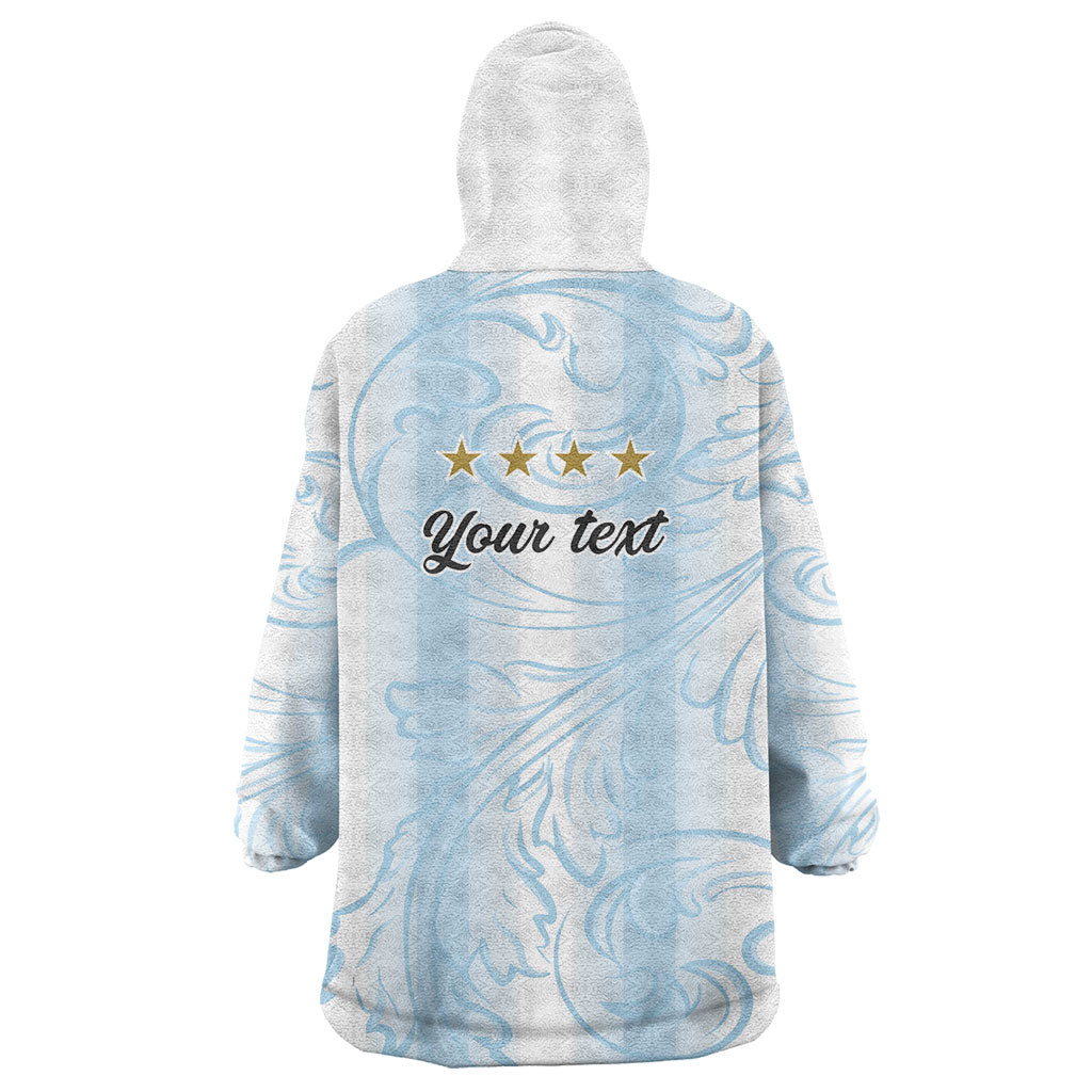 Argentina Campeones del Mundo 2026 Personalized Wearable Blanket Hoodie Albiceleste Trophy Splash Art Soccer Champion