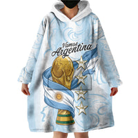 Argentina Campeones del Mundo 2026 Personalized Wearable Blanket Hoodie Albiceleste Trophy Splash Art Soccer Champion
