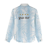 Argentina Campeones del Mundo 2026 Personalized Women Casual Shirt Albiceleste Trophy Splash Art Soccer Champion