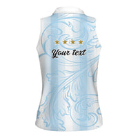 Argentina Campeones del Mundo 2026 Personalized Women Sleeveless Polo Shirt Albiceleste Trophy Splash Art Soccer Champion