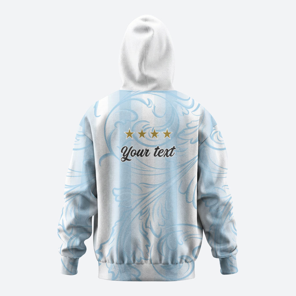 Argentina Campeones del Mundo 2026 Personalized Zip Hoodie Albiceleste Trophy Splash Art Soccer Champion
