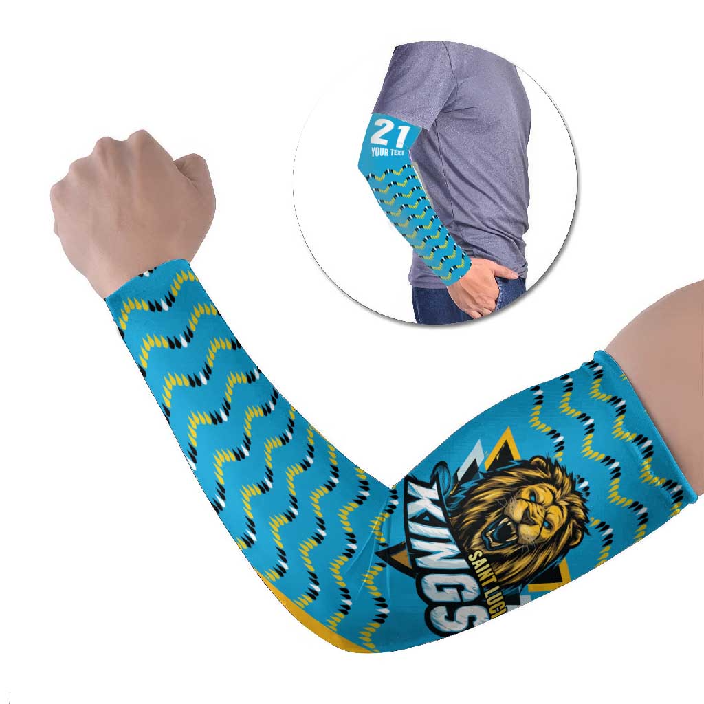 Custom Caribbean Cricket Saint Lucia Arm Sleeves Glory is Ours Kings Rule 2025 - Wonder Print Shop