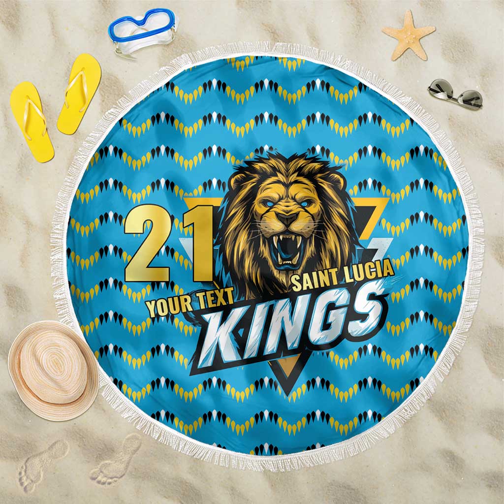 Custom Caribbean Cricket Saint Lucia Beach Blanket Glory is Ours Kings Rule 2025 - Wonder Print Shop