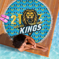 Custom Caribbean Cricket Saint Lucia Beach Blanket Glory is Ours Kings Rule 2025 - Wonder Print Shop