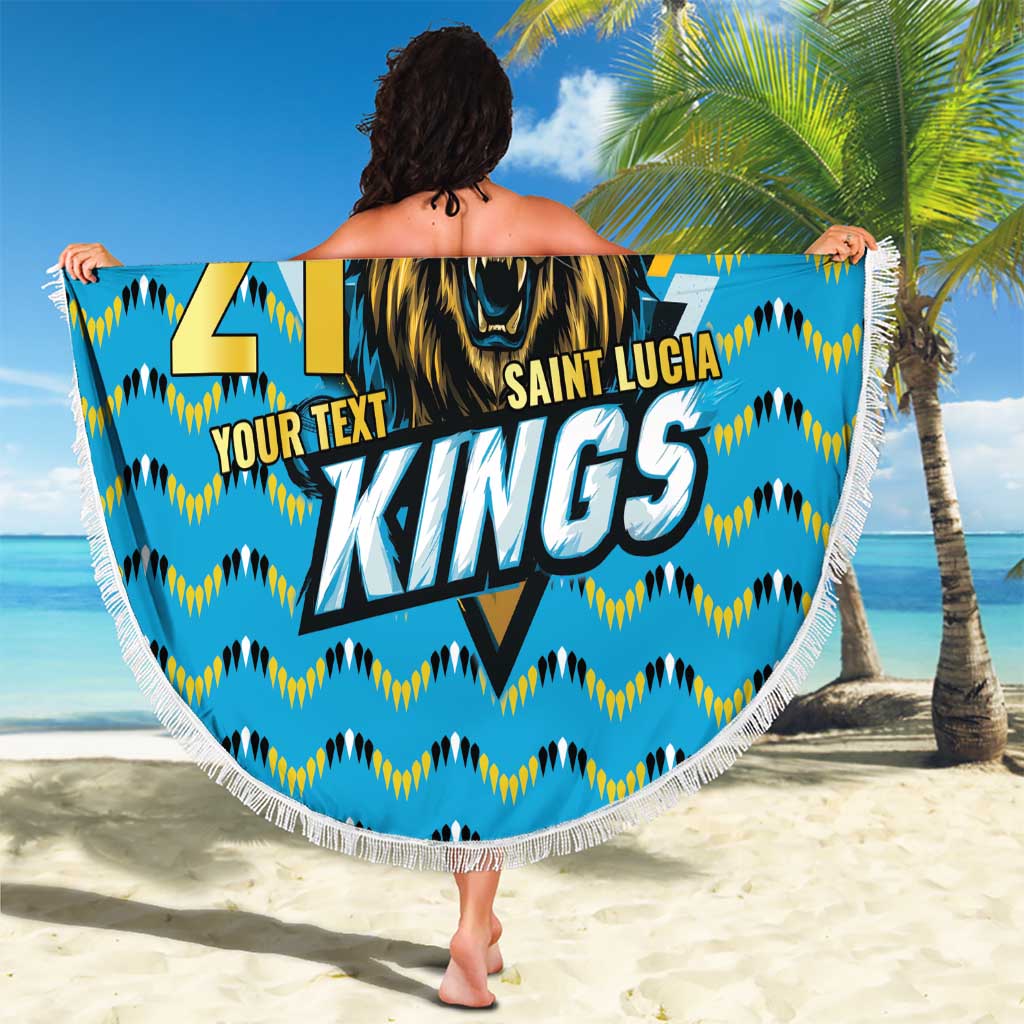 Custom Caribbean Cricket Saint Lucia Beach Blanket Glory is Ours Kings Rule 2025 - Wonder Print Shop