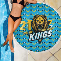 Custom Caribbean Cricket Saint Lucia Beach Blanket Glory is Ours Kings Rule 2025 - Wonder Print Shop