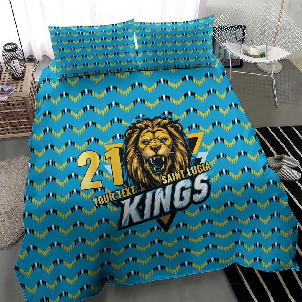 Custom Caribbean Cricket Saint Lucia Bedding Set Glory is Ours Kings Rule 2025 - Wonder Print Shop