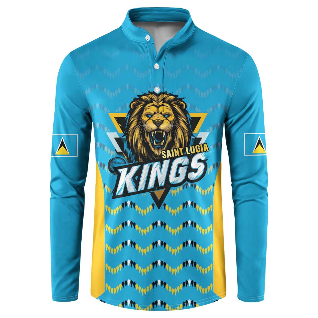 Custom Caribbean Cricket Saint Lucia Button Sweatshirt Glory is Ours Kings Rule 2025 - Wonder Print Shop