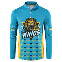 Custom Caribbean Cricket Saint Lucia Button Sweatshirt Glory is Ours Kings Rule 2025 - Wonder Print Shop