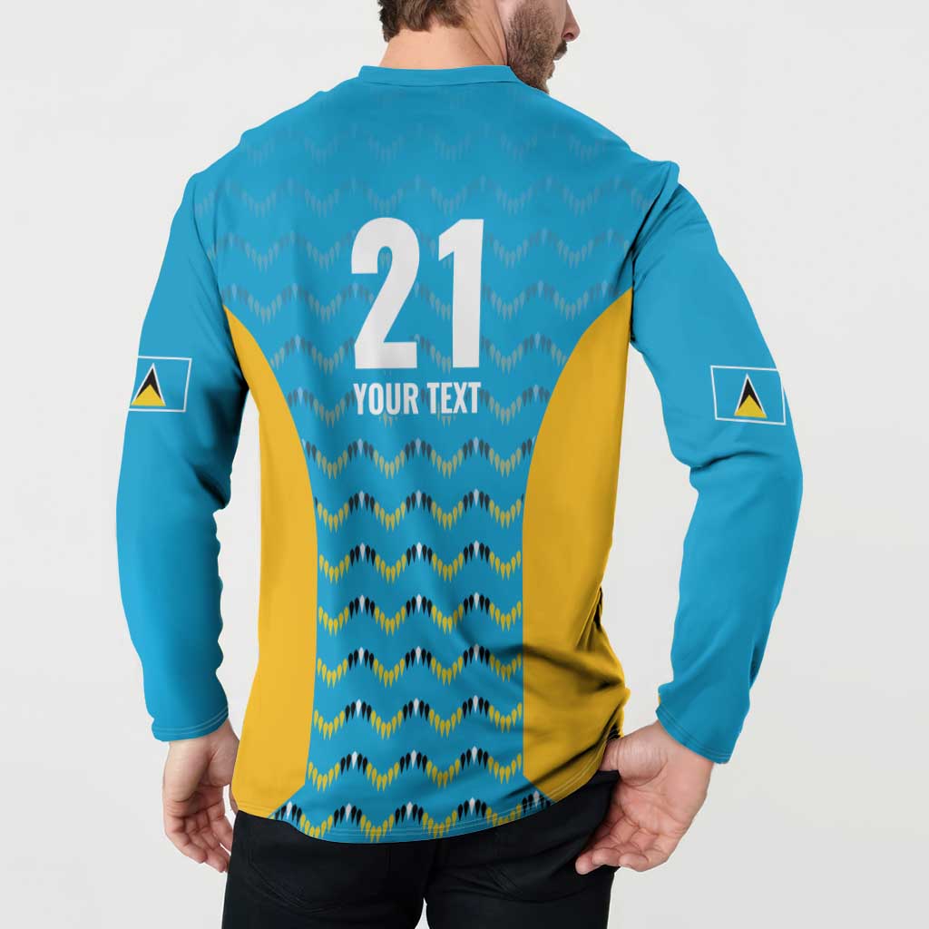 Custom Caribbean Cricket Saint Lucia Button Sweatshirt Glory is Ours Kings Rule 2025 - Wonder Print Shop