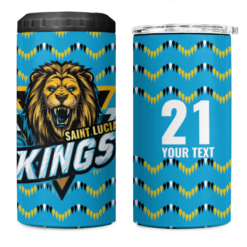 Custom Caribbean Cricket Saint Lucia 4 in 1 Can Cooler Tumbler Glory is Ours Kings Rule 2025 - Wonder Print Shop