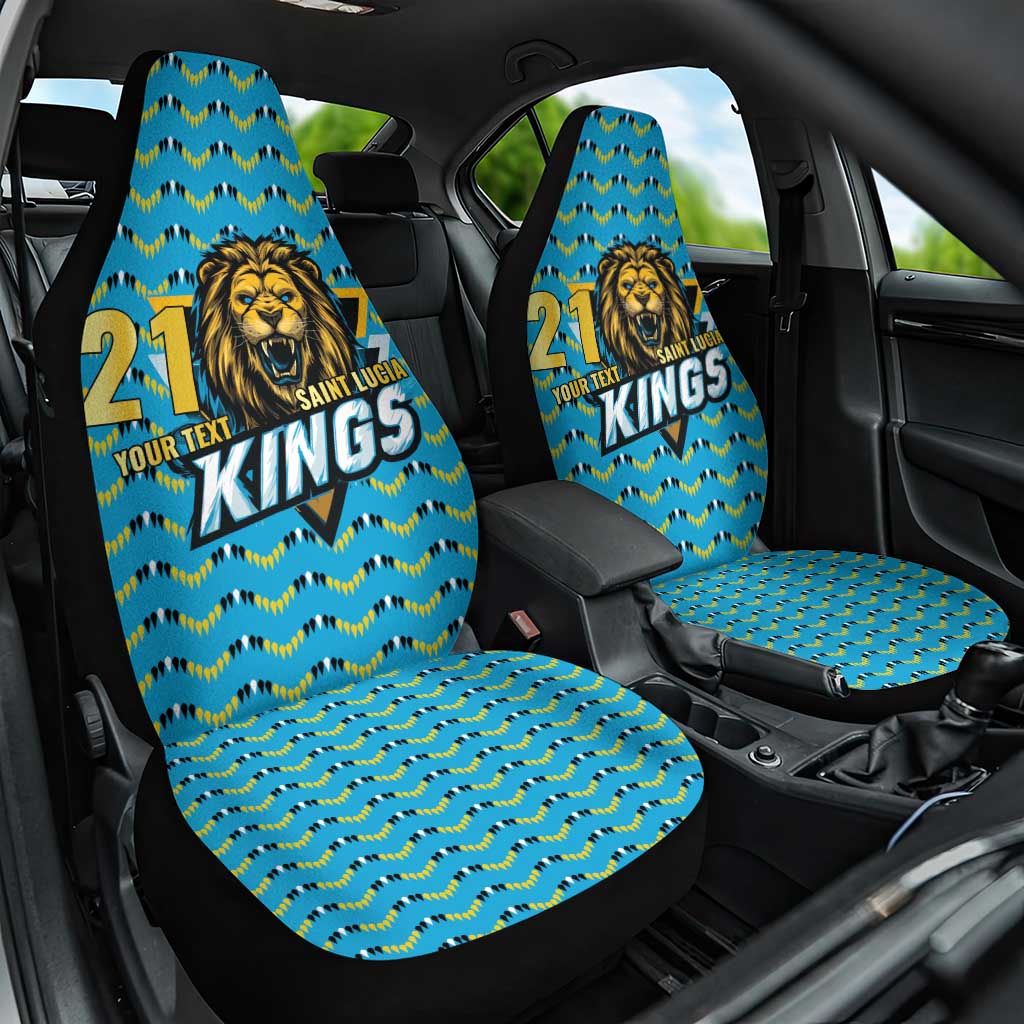 Custom Caribbean Cricket Saint Lucia Car Seat Cover Glory is Ours Kings Rule 2025 - Wonder Print Shop