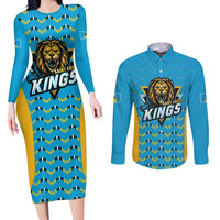 Custom Caribbean Cricket Saint Lucia Couples Matching Long Sleeve Bodycon Dress and Long Sleeve Button Shirt Glory is Ours Kings Rule 2025 - Wonder Print Shop