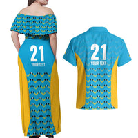 Custom Caribbean Cricket Saint Lucia Couples Matching Off Shoulder Maxi Dress and Hawaiian Shirt Glory is Ours Kings Rule 2025 - Wonder Print Shop