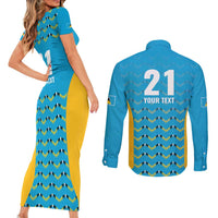 Custom Caribbean Cricket Saint Lucia Couples Matching Short Sleeve Bodycon Dress and Long Sleeve Button Shirt Glory is Ours Kings Rule 2025 - Wonder Print Shop