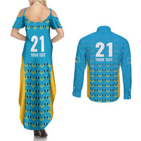Custom Caribbean Cricket Saint Lucia Couples Matching Summer Maxi Dress and Long Sleeve Button Shirt Glory is Ours Kings Rule 2025 - Wonder Print Shop