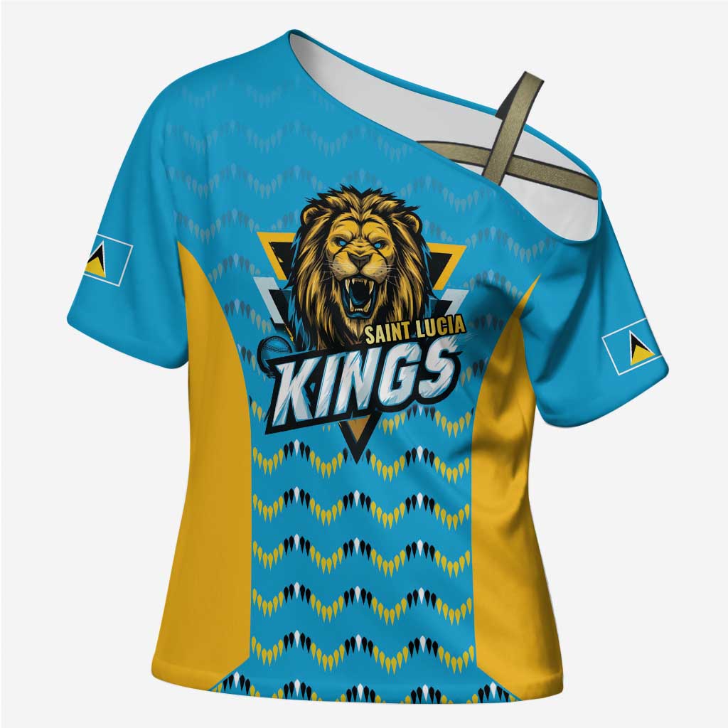 Custom Caribbean Cricket Saint Lucia Cross Shoulder Shirt Glory is Ours Kings Rule 2025 - Wonder Print Shop