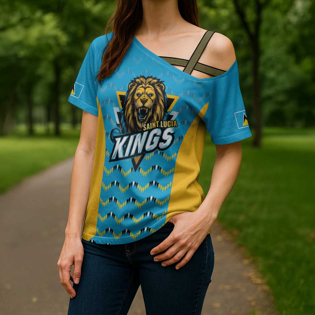 Custom Caribbean Cricket Saint Lucia Cross Shoulder Shirt Glory is Ours Kings Rule 2025 - Wonder Print Shop