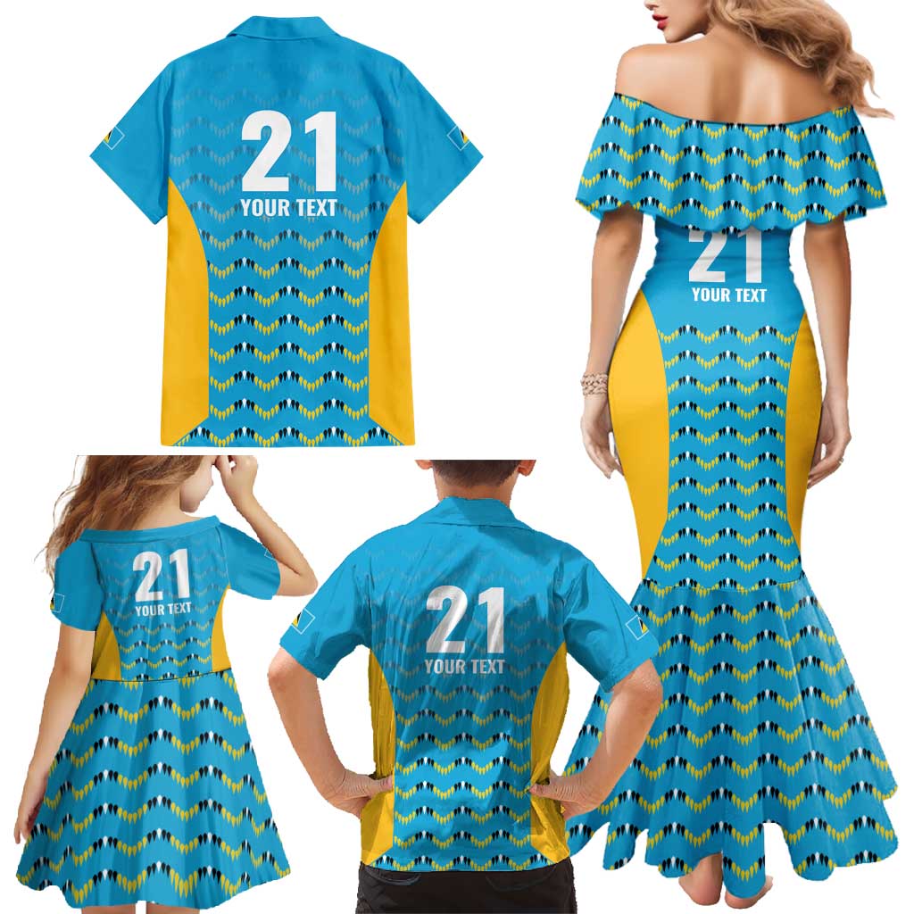 Custom Caribbean Cricket Saint Lucia Family Matching Mermaid Dress and Hawaiian Shirt Glory is Ours Kings Rule 2025 - Wonder Print Shop