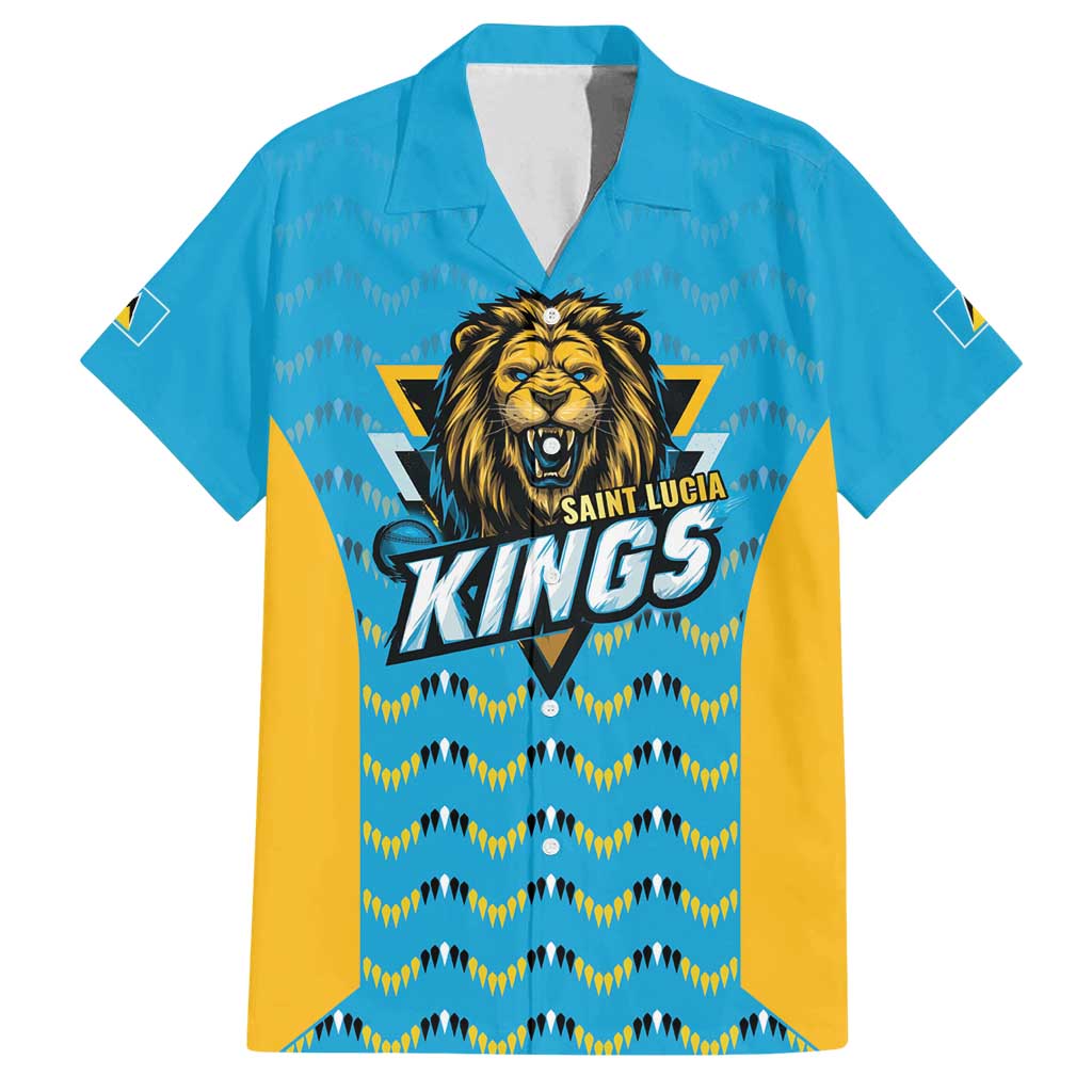 Custom Caribbean Cricket Saint Lucia Family Matching Off Shoulder Maxi Dress and Hawaiian Shirt Glory is Ours Kings Rule 2025 - Wonder Print Shop