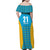 Custom Caribbean Cricket Saint Lucia Family Matching Off Shoulder Maxi Dress and Hawaiian Shirt Glory is Ours Kings Rule 2025 - Wonder Print Shop