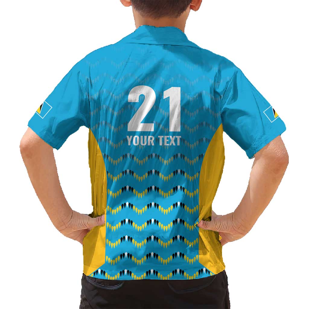 Custom Caribbean Cricket Saint Lucia Family Matching Off Shoulder Short Dress and Hawaiian Shirt Glory is Ours Kings Rule 2025 - Wonder Print Shop