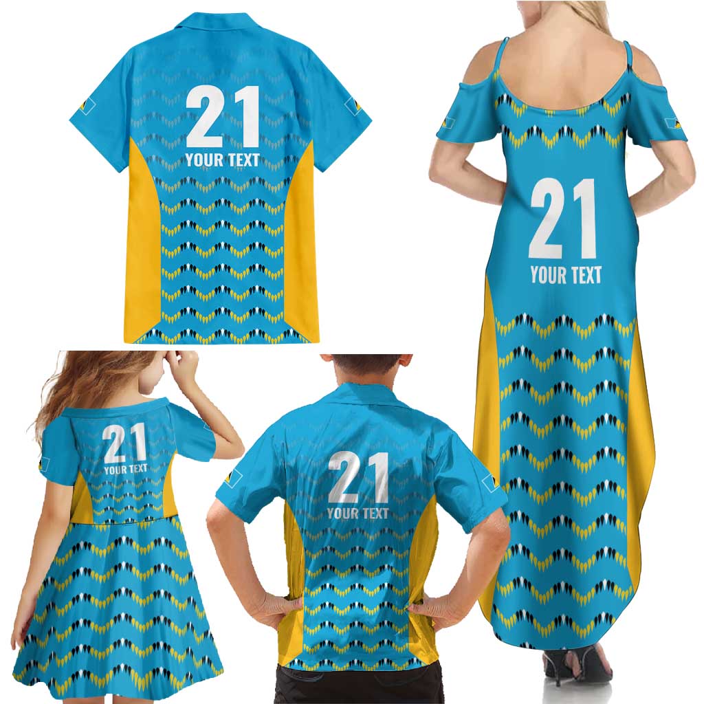 Custom Caribbean Cricket Saint Lucia Family Matching Summer Maxi Dress and Hawaiian Shirt Glory is Ours Kings Rule 2025 - Wonder Print Shop
