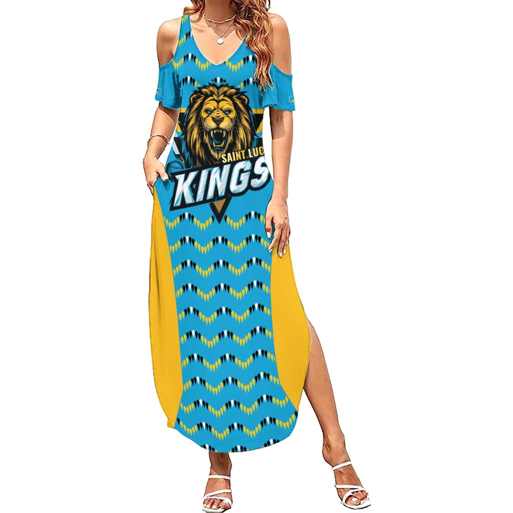 Custom Caribbean Cricket Saint Lucia Family Matching Summer Maxi Dress and Hawaiian Shirt Glory is Ours Kings Rule 2025 - Wonder Print Shop