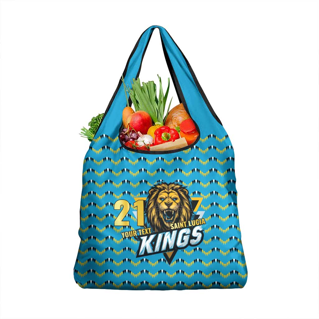 Custom Caribbean Cricket Saint Lucia Grocery Bag Glory is Ours Kings Rule 2025 - Wonder Print Shop