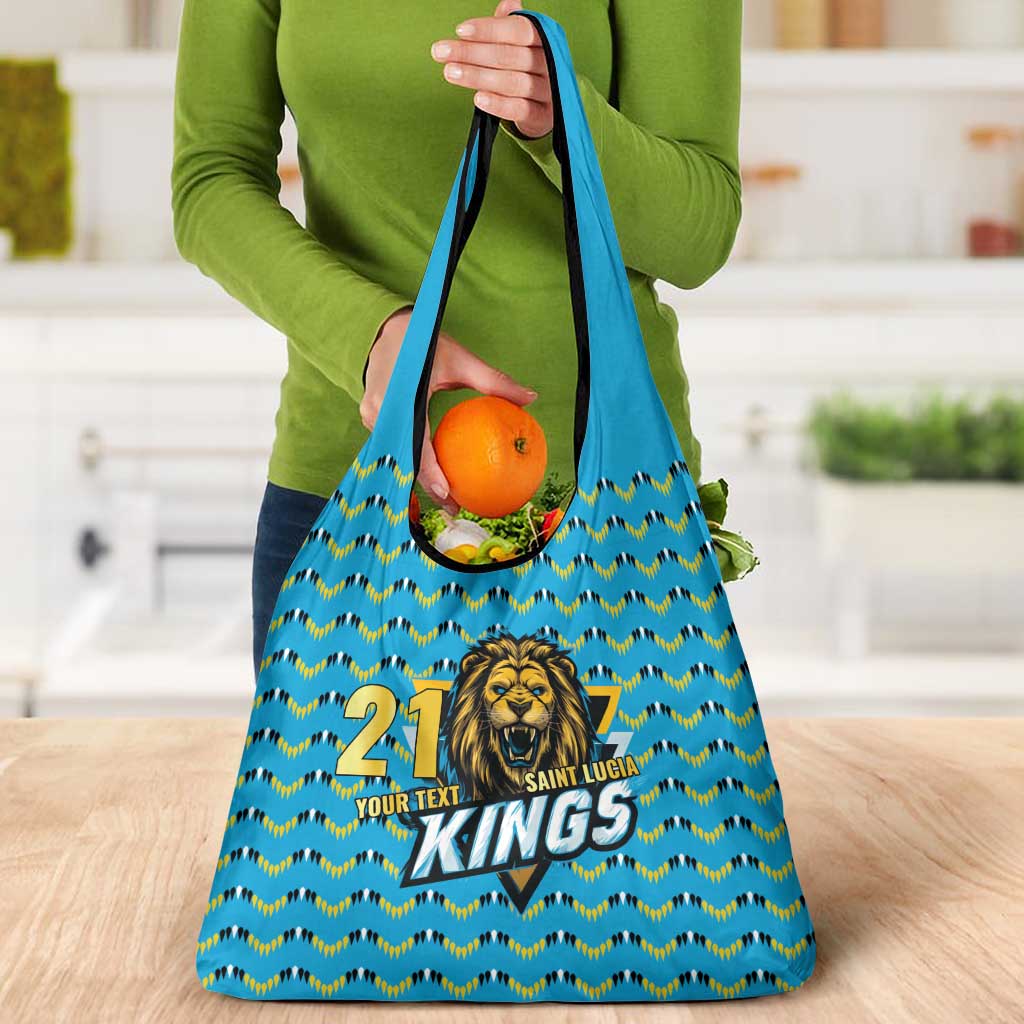 Custom Caribbean Cricket Saint Lucia Grocery Bag Glory is Ours Kings Rule 2025 - Wonder Print Shop