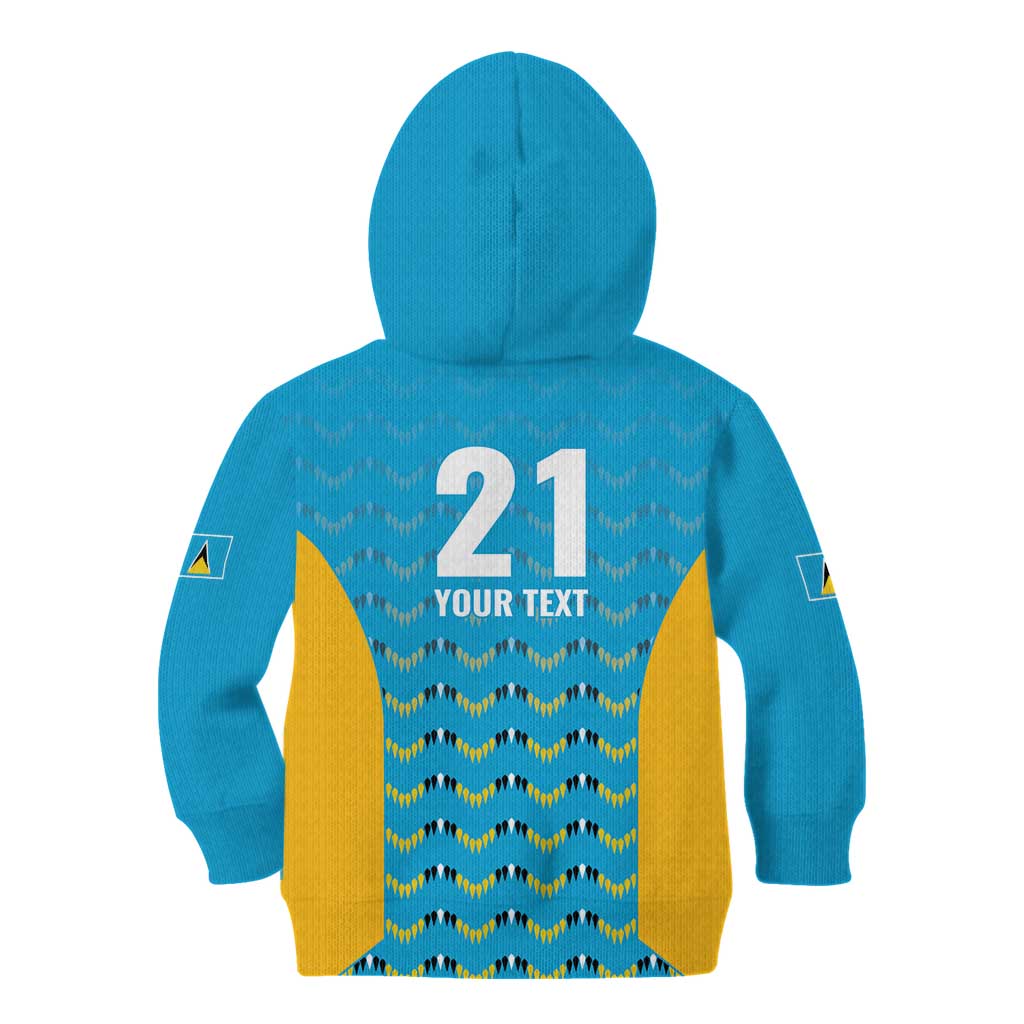 Custom Caribbean Cricket Saint Lucia Kid Hoodie Glory is Ours Kings Rule 2025 - Wonder Print Shop