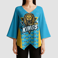 Custom Caribbean Cricket Saint Lucia Kimono Sleeve Blouse Glory is Ours Kings Rule 2025 - Wonder Print Shop