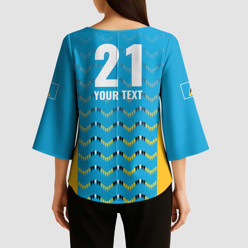 Custom Caribbean Cricket Saint Lucia Kimono Sleeve Blouse Glory is Ours Kings Rule 2025 - Wonder Print Shop