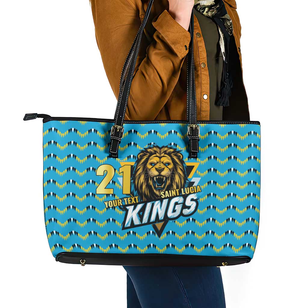 Custom Caribbean Cricket Saint Lucia Leather Tote Bag Glory is Ours Kings Rule 2025 - Wonder Print Shop