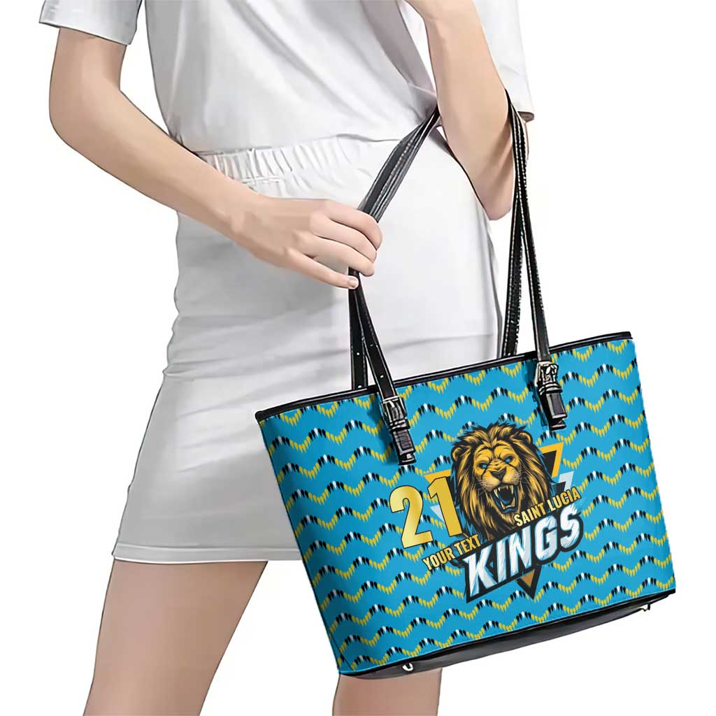 Custom Caribbean Cricket Saint Lucia Leather Tote Bag Glory is Ours Kings Rule 2025 - Wonder Print Shop