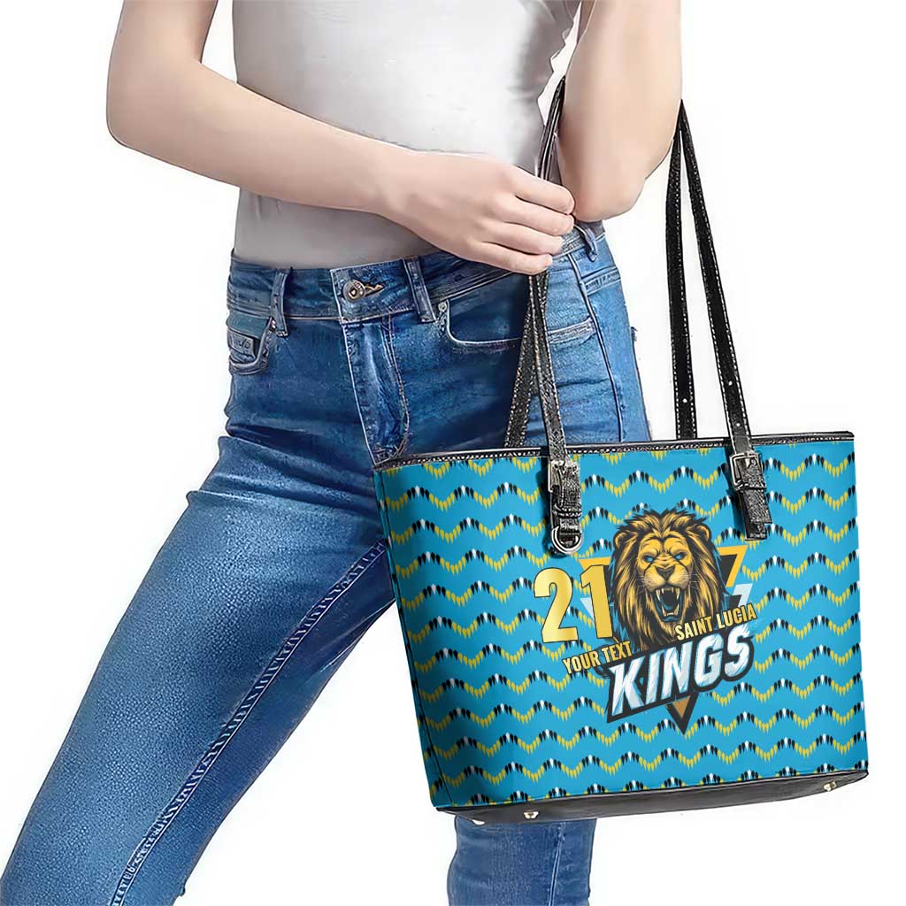Custom Caribbean Cricket Saint Lucia Leather Tote Bag Glory is Ours Kings Rule 2025 - Wonder Print Shop