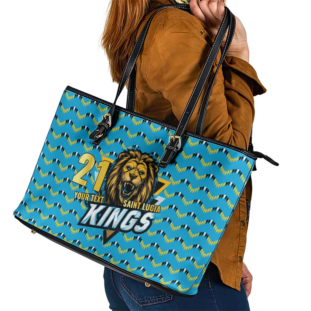 Custom Caribbean Cricket Saint Lucia Leather Tote Bag Glory is Ours Kings Rule 2025 - Wonder Print Shop