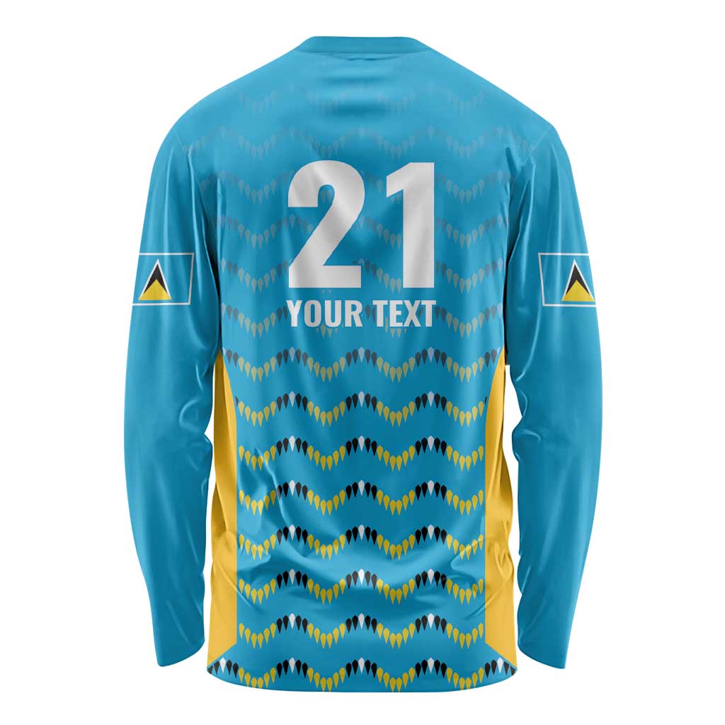 Custom Caribbean Cricket Saint Lucia Long Sleeve Shirt Glory is Ours Kings Rule 2025 - Wonder Print Shop