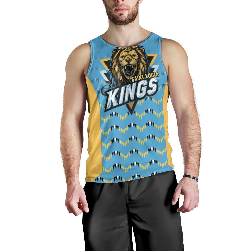 Custom Caribbean Cricket Saint Lucia Men Tank Top Glory is Ours Kings Rule 2025 - Wonder Print Shop