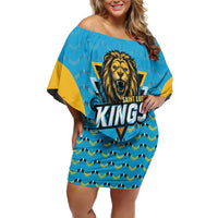Custom Caribbean Cricket Saint Lucia Off Shoulder Short Dress Glory is Ours Kings Rule 2025 - Wonder Print Shop