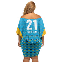 Custom Caribbean Cricket Saint Lucia Off Shoulder Short Dress Glory is Ours Kings Rule 2025 - Wonder Print Shop