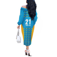 Custom Caribbean Cricket Saint Lucia Off The Shoulder Long Sleeve Dress Glory is Ours Kings Rule 2025 - Wonder Print Shop