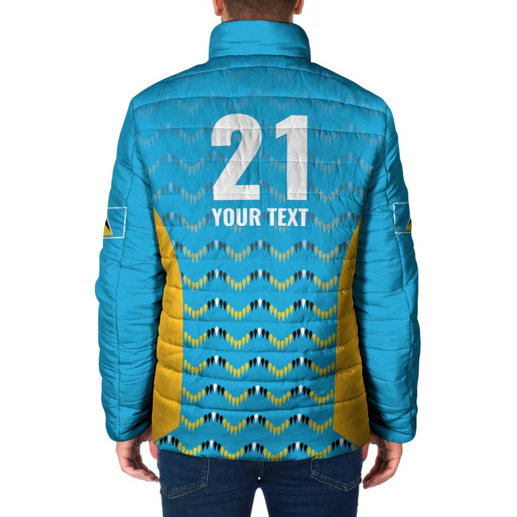 Custom Caribbean Cricket Saint Lucia Padded Jacket Glory is Ours Kings Rule 2025 - Wonder Print Shop