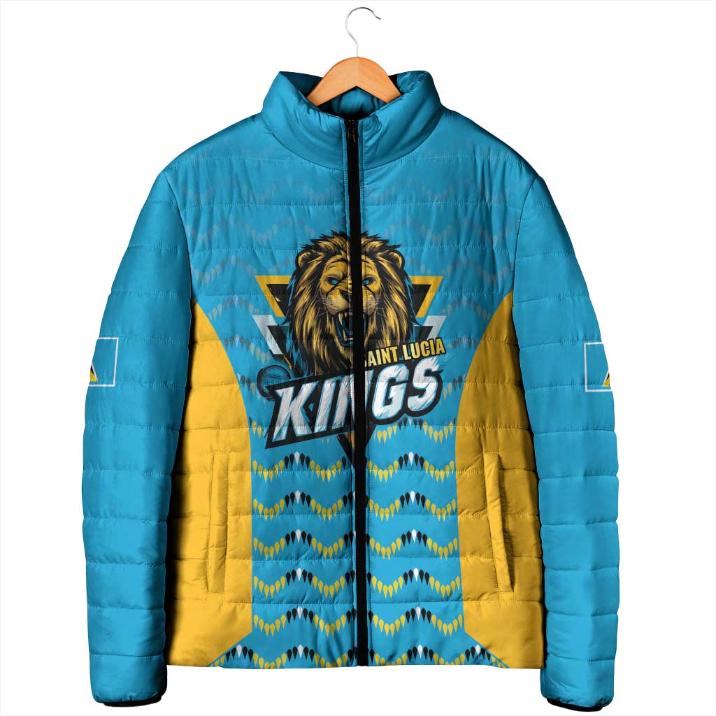 Custom Caribbean Cricket Saint Lucia Padded Jacket Glory is Ours Kings Rule 2025 - Wonder Print Shop