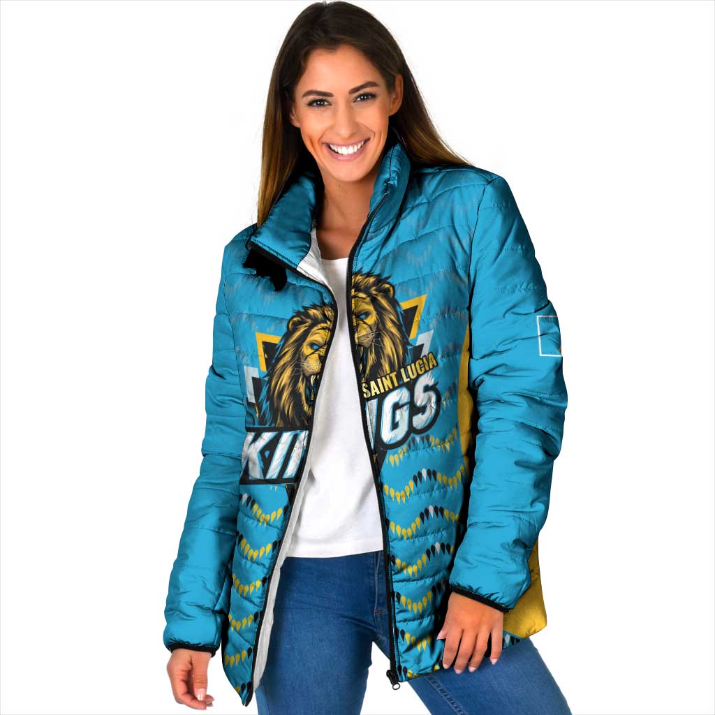 Custom Caribbean Cricket Saint Lucia Padded Jacket Glory is Ours Kings Rule 2025 - Wonder Print Shop