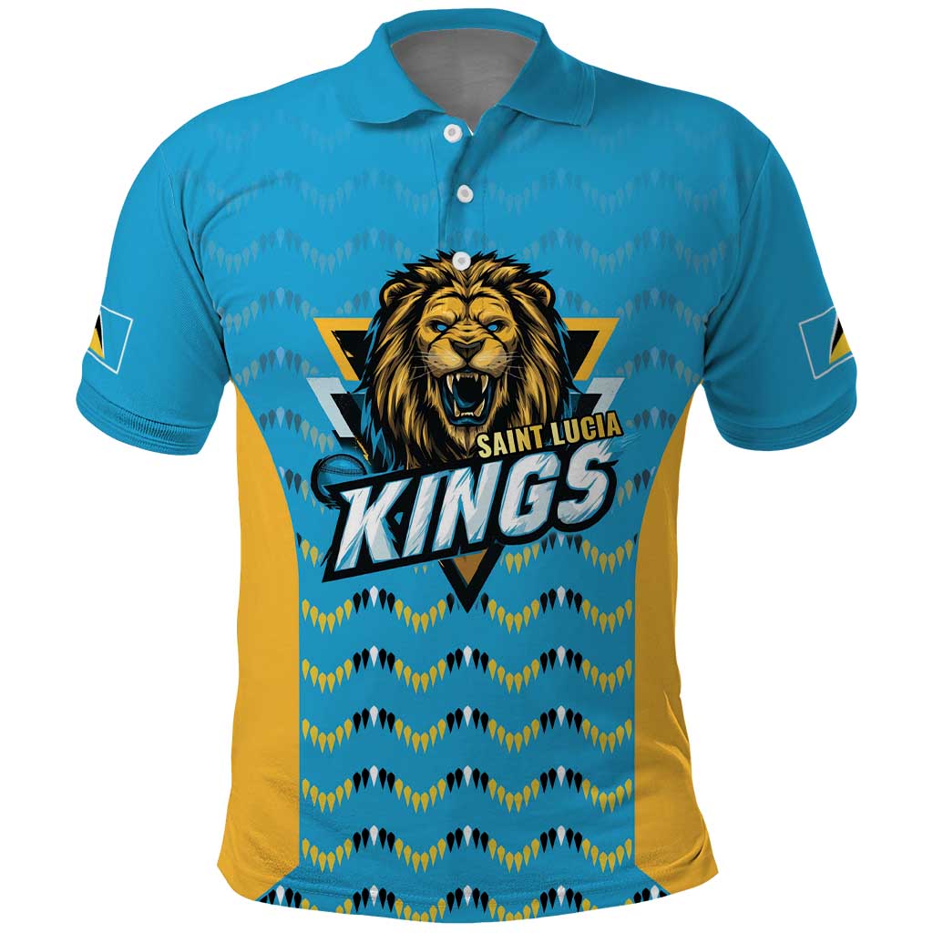 Custom Caribbean Cricket Saint Lucia Polo Shirt Glory is Ours Kings Rule 2025 - Wonder Print Shop