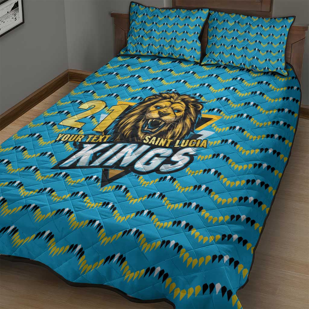 Custom Caribbean Cricket Saint Lucia Quilt Bed Set Glory is Ours Kings Rule 2025 - Wonder Print Shop