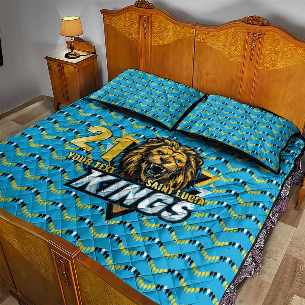 Custom Caribbean Cricket Saint Lucia Quilt Bed Set Glory is Ours Kings Rule 2025 - Wonder Print Shop